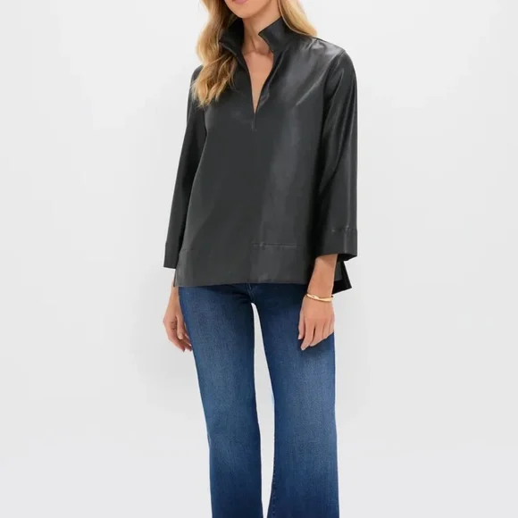 Tuckernuck Black Leather Margot Top- NWT - Picture 6 of 6